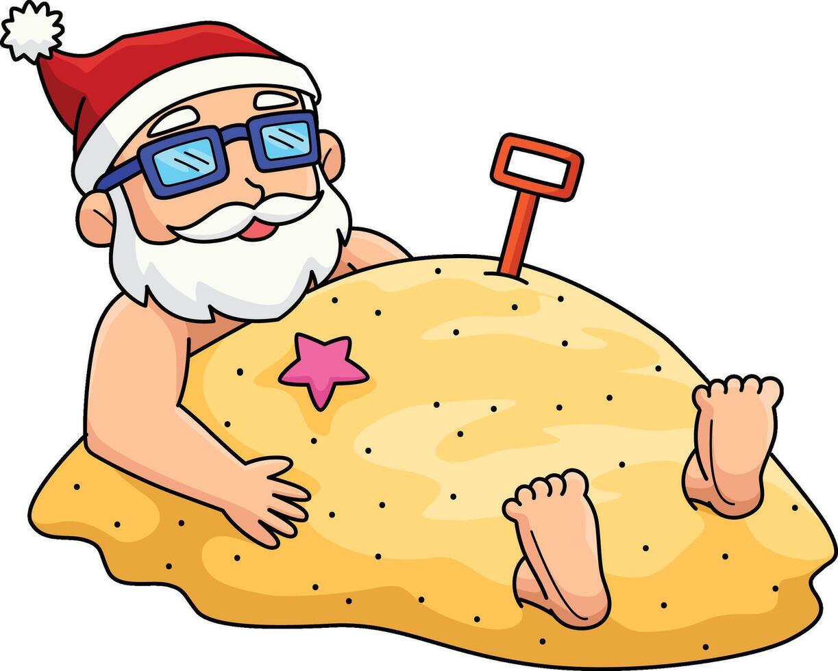 Christmas in July Buried in the Sand Clipart vector