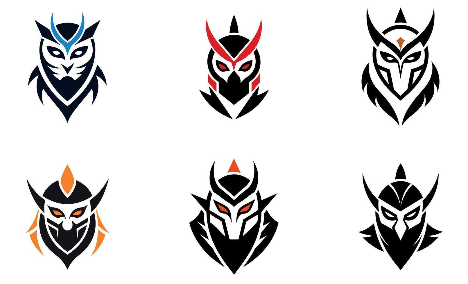 Tribal Masks Logo Set on a white background vector