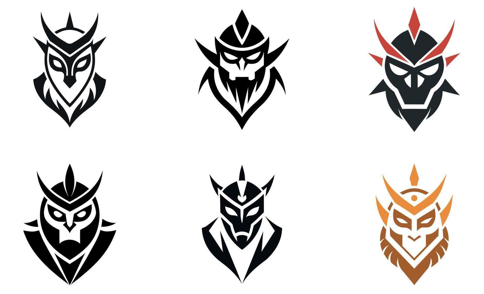 Tribal Masks Logo Set vector