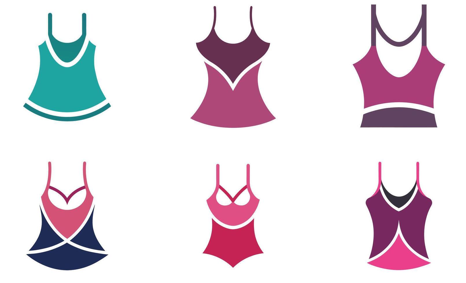 Camisole Tank Top Icon Set design vector