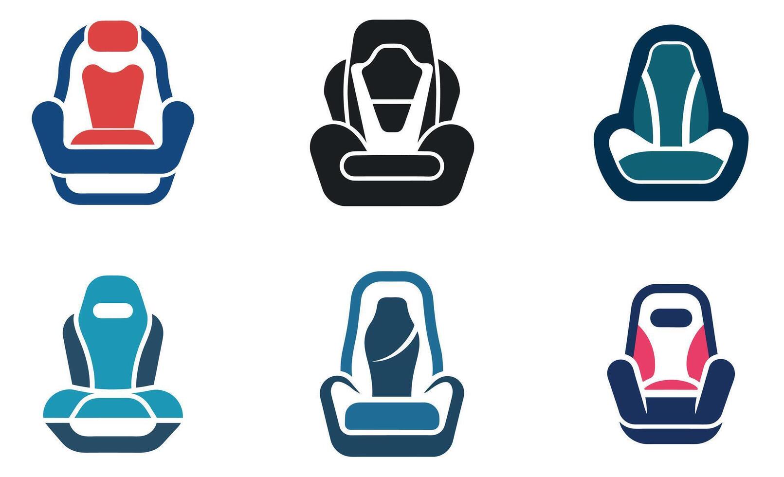 Car Seat Icon Set design vector
