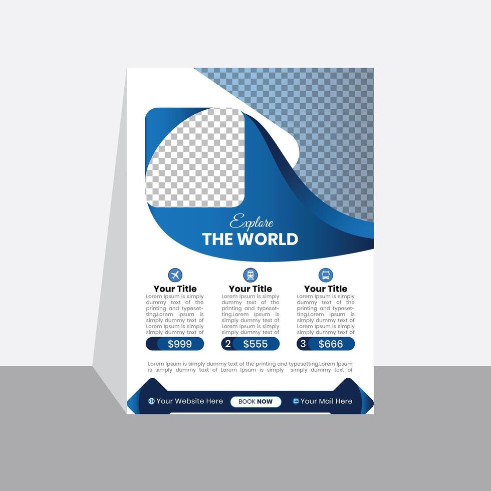 Unknown travel flyer design for agency post vector