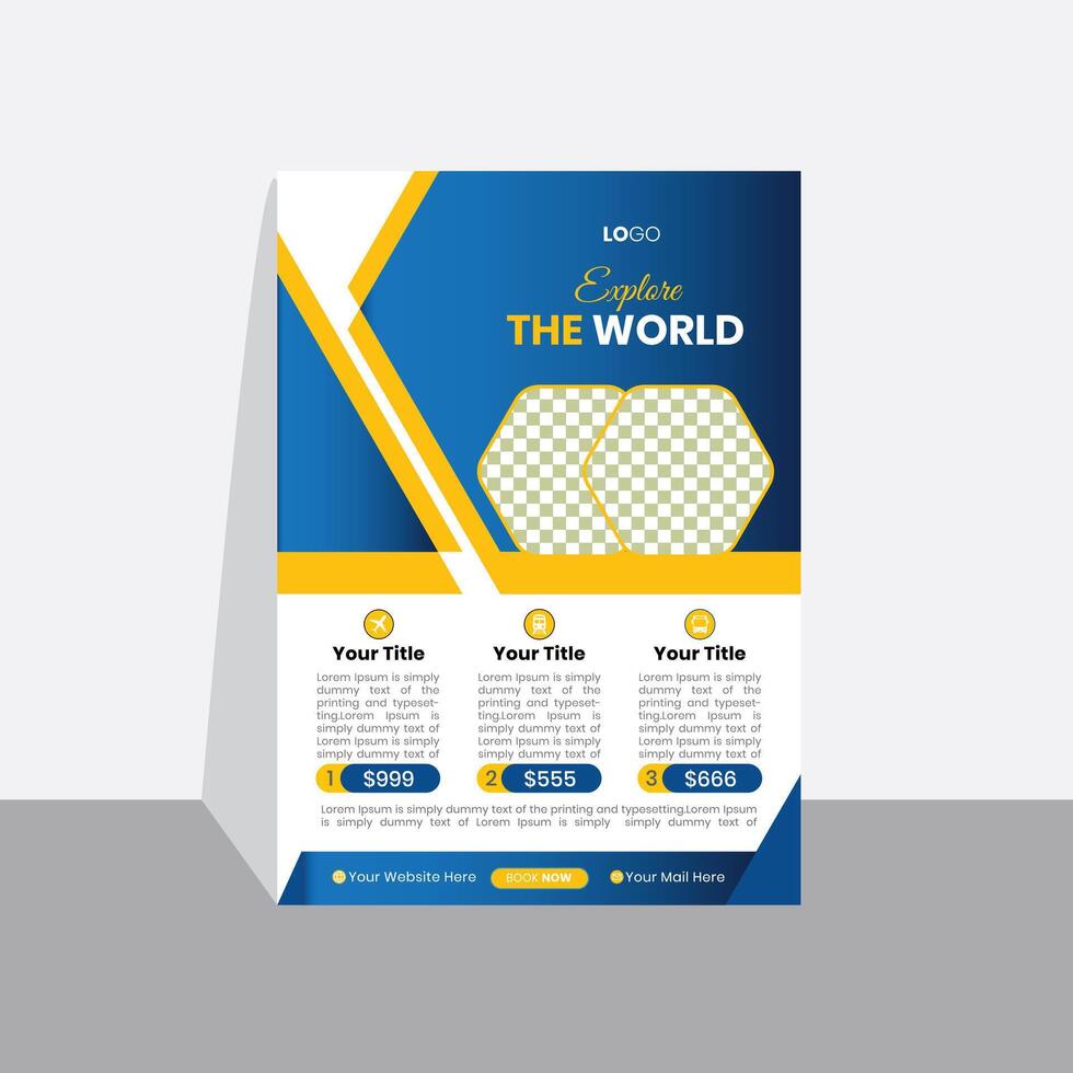 Corporate and travel flyer design for social media vector