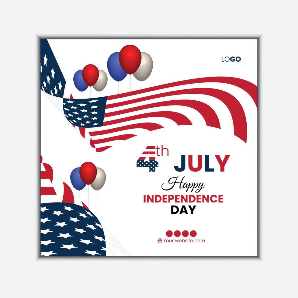 Happy Independent day of American vector