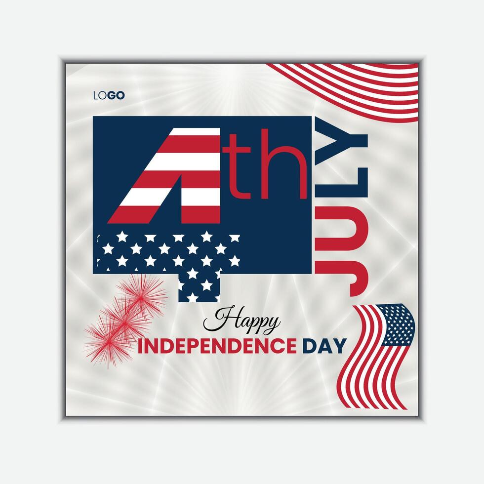 Happy independent day of USA vector