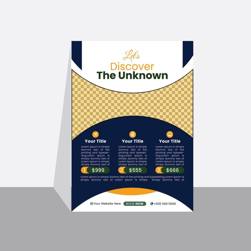 Flight and Hotel Booking Flyer Template vector