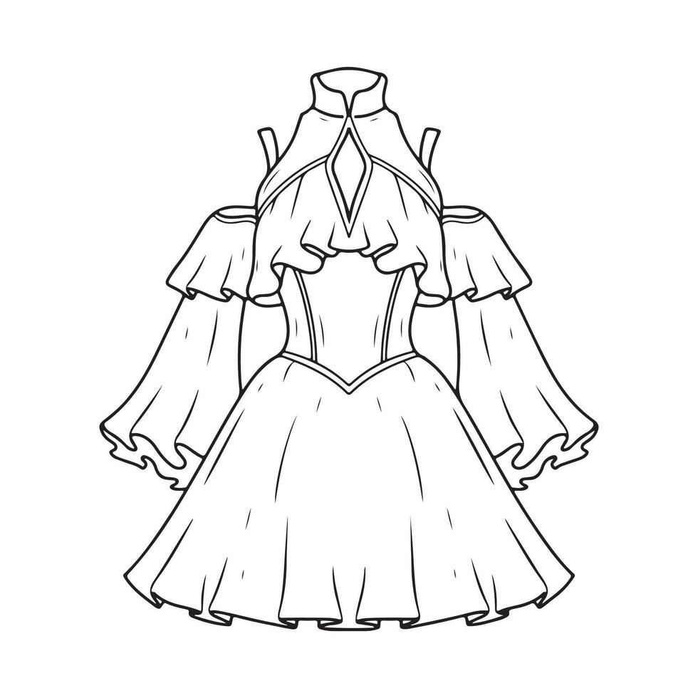 Dress for the bride. Bridal dress. Wedding dress vector