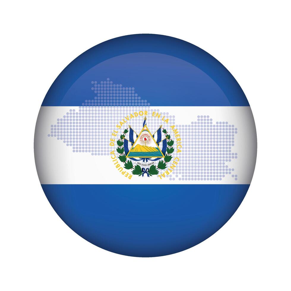 round icon with national flag of Salvador and flag on white background vector