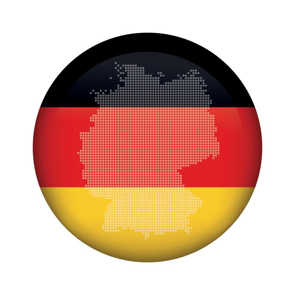 round icon with national flag of Germany and flag on white background vector