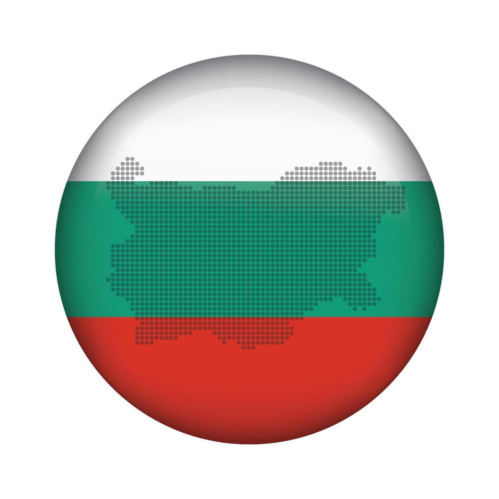 round icon with national flag of Bulgaria and flag on white background vector