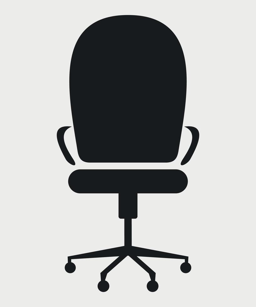 black and white icon office chair sign isolated on white background vector