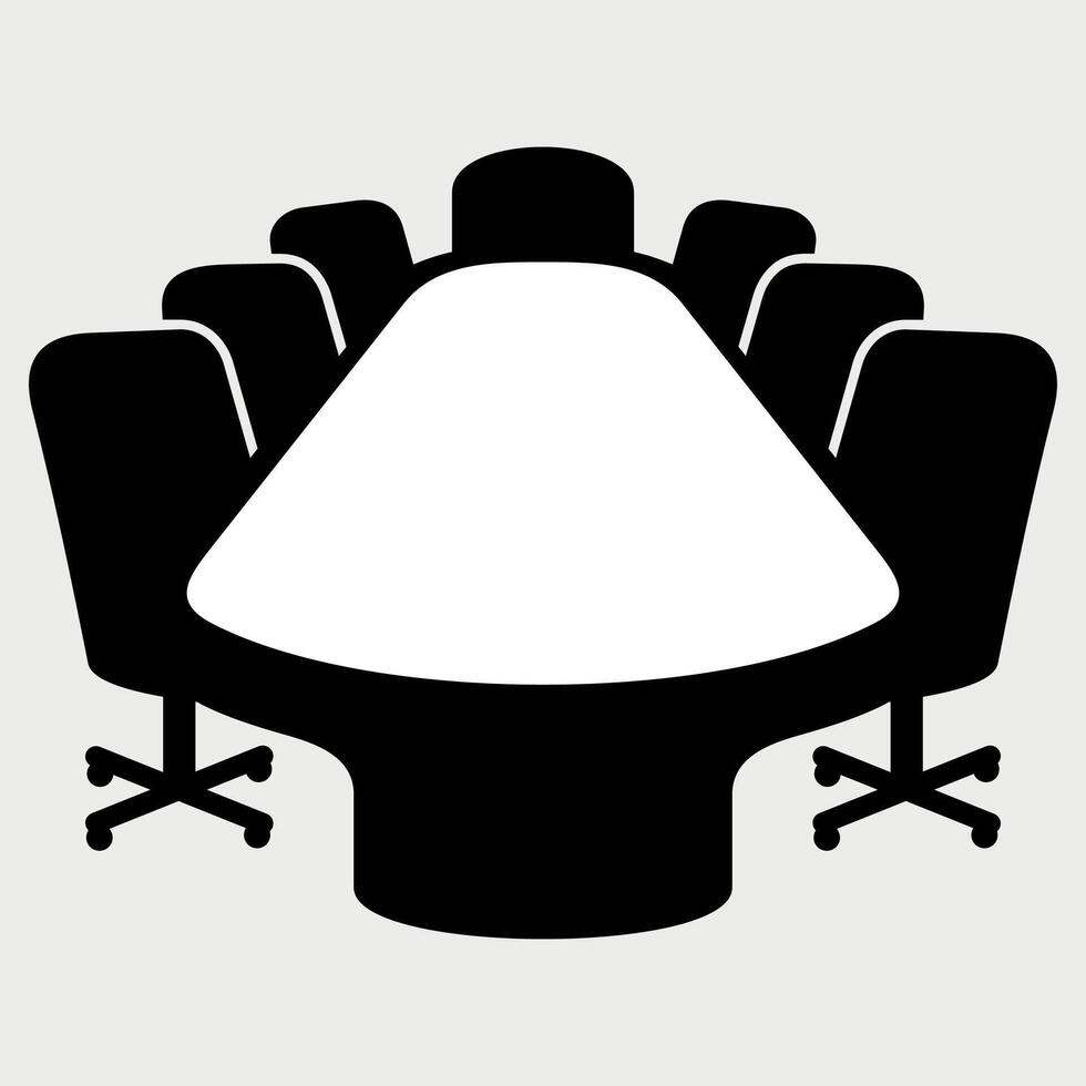 black icon office desk sign on white background vector