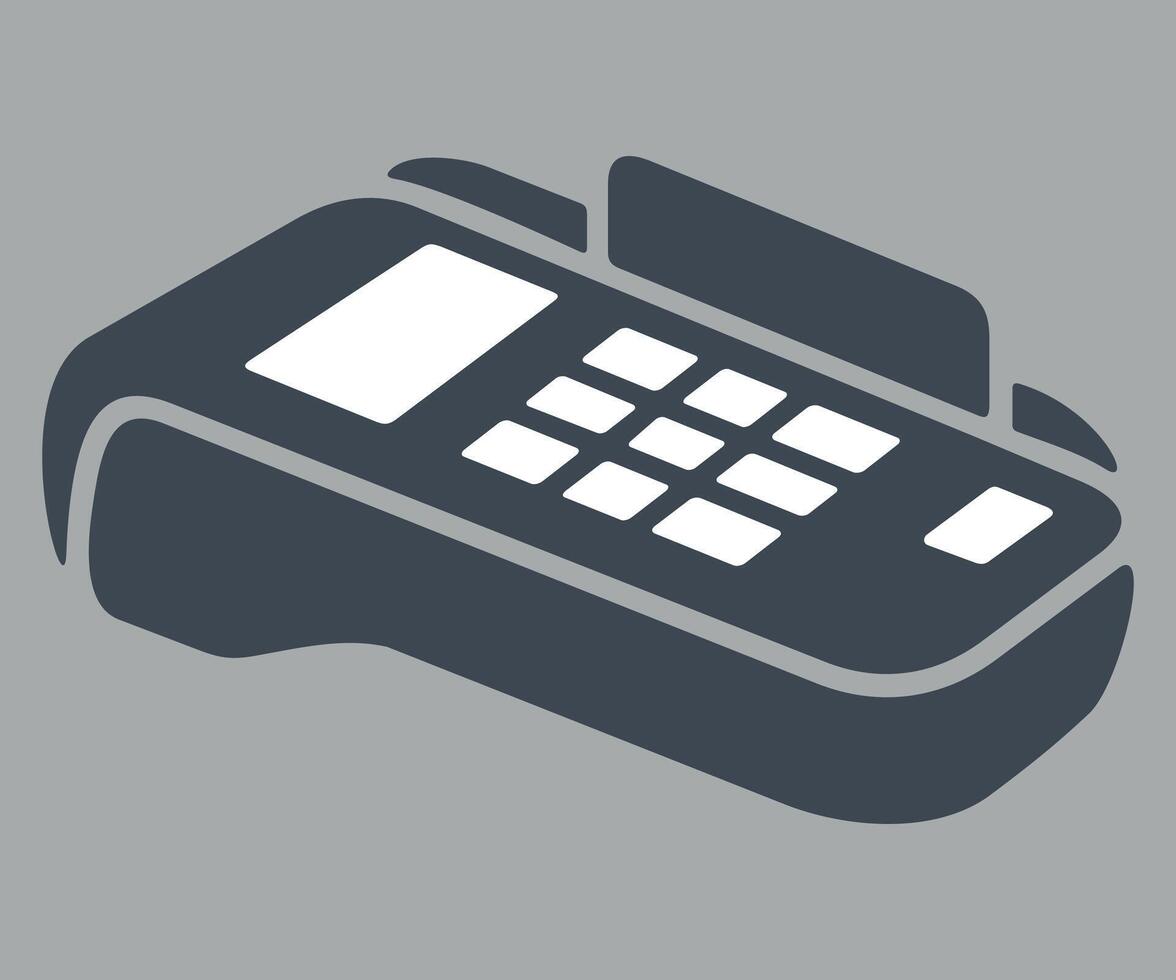 gray icon sign of contactless payment terminal on white background vector