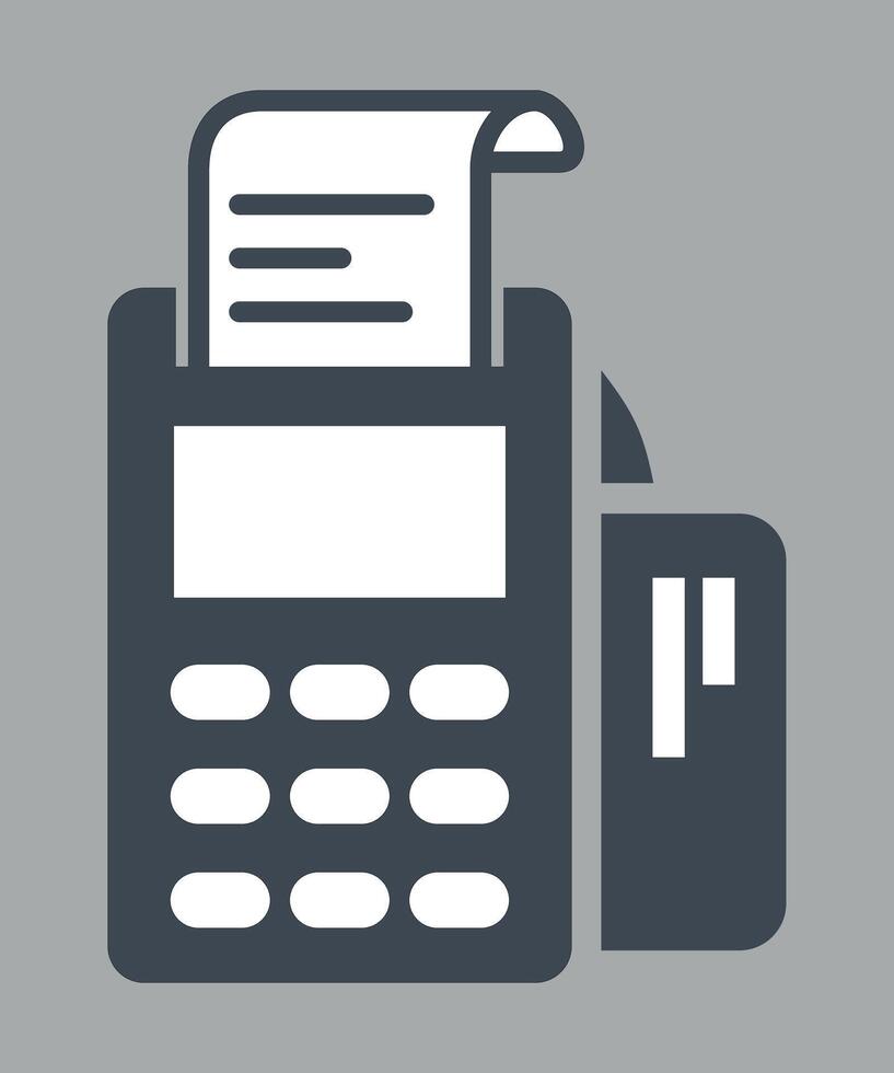 gray icon of contactless payment terminal sign on white background vector