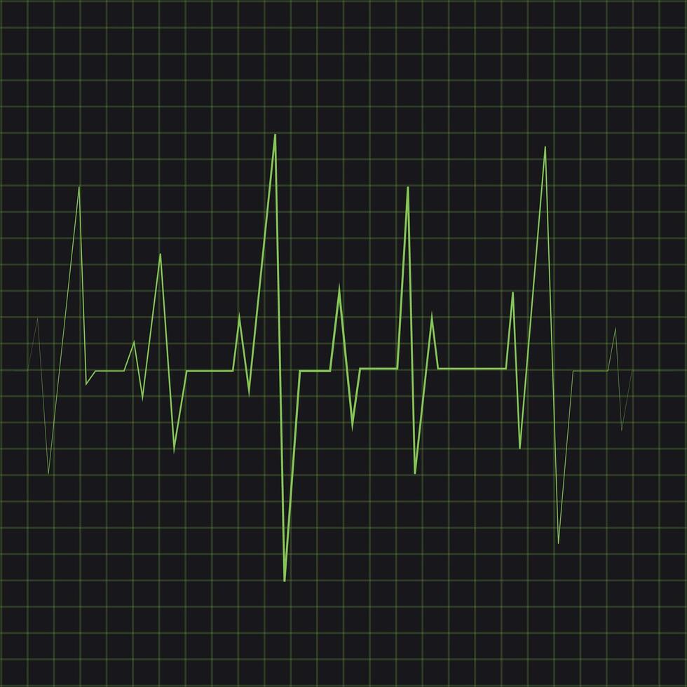 medical cardiogram on black background vector