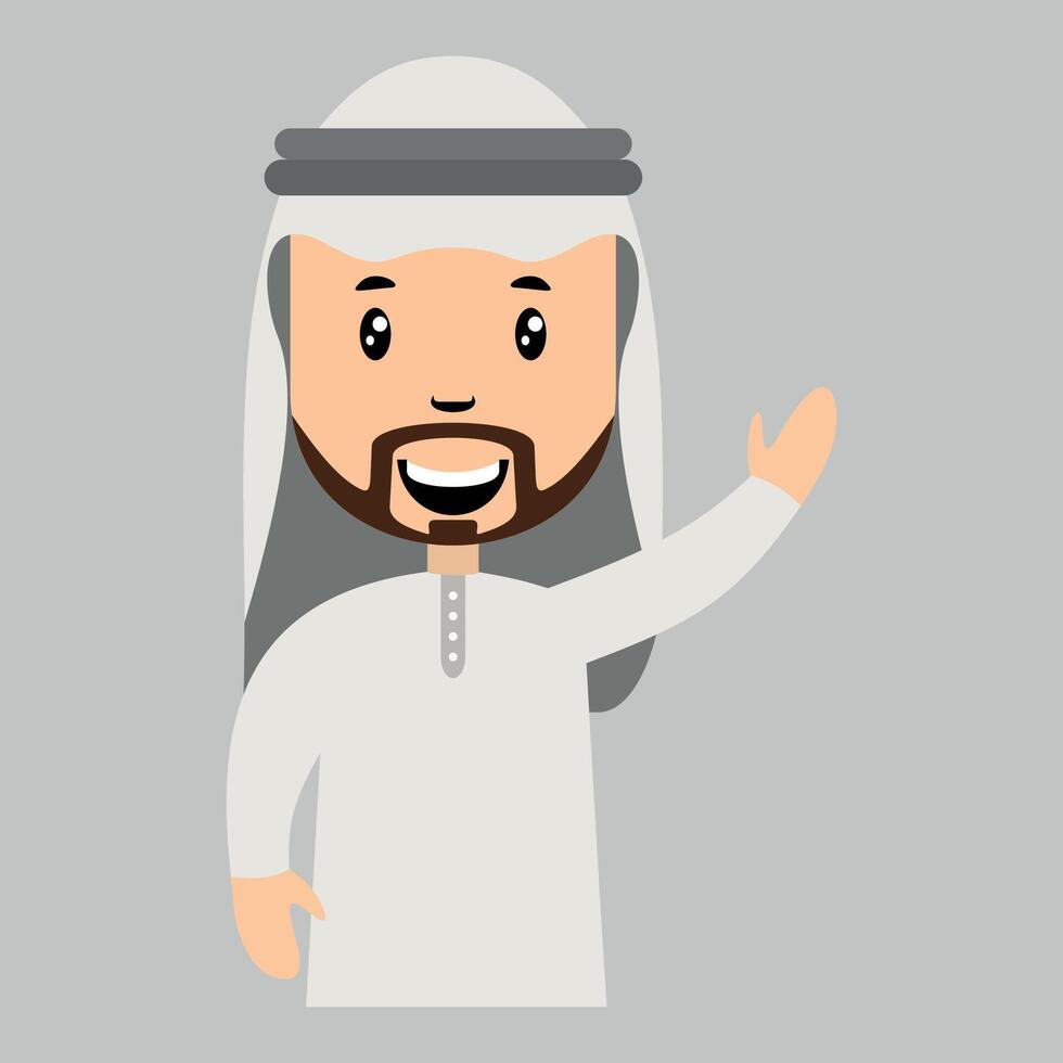 colored icon of arab in national clothes isolated vector