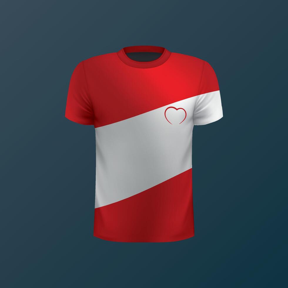 T-shirt with national flag of Austria on dark background vector