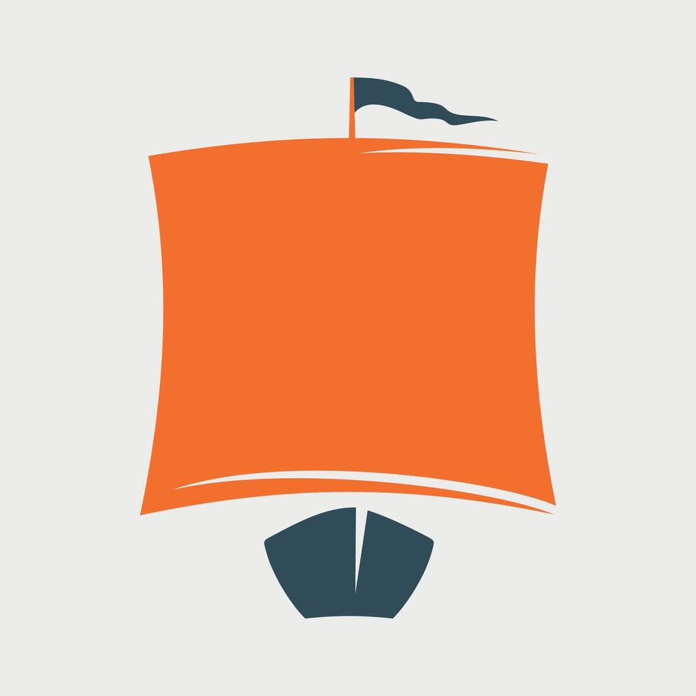 orange sailboat icon on white background vector