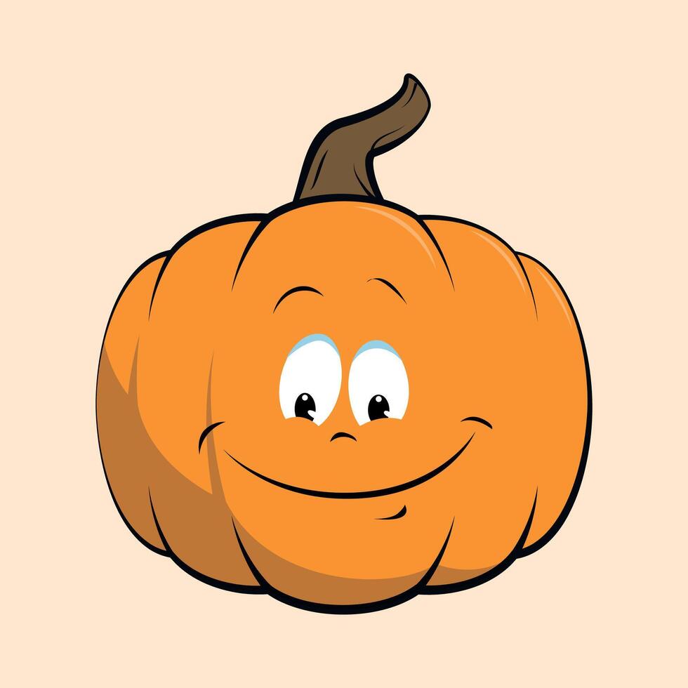 stylized pumpkin with a smile for halloween on a white background vector