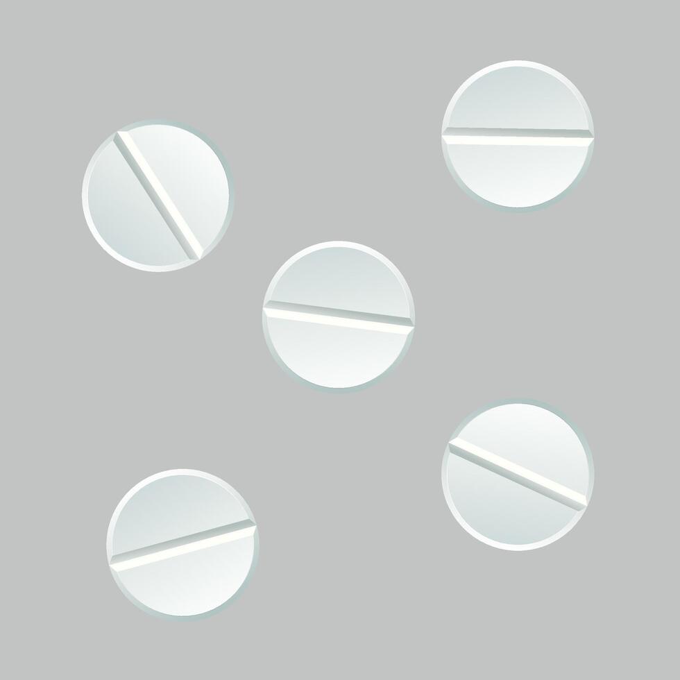 pillstablets pills medicines on grey background vector