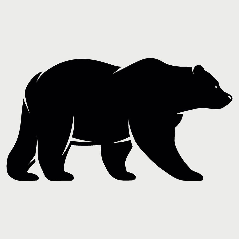 black and white icon of a bear sign on a white background vector