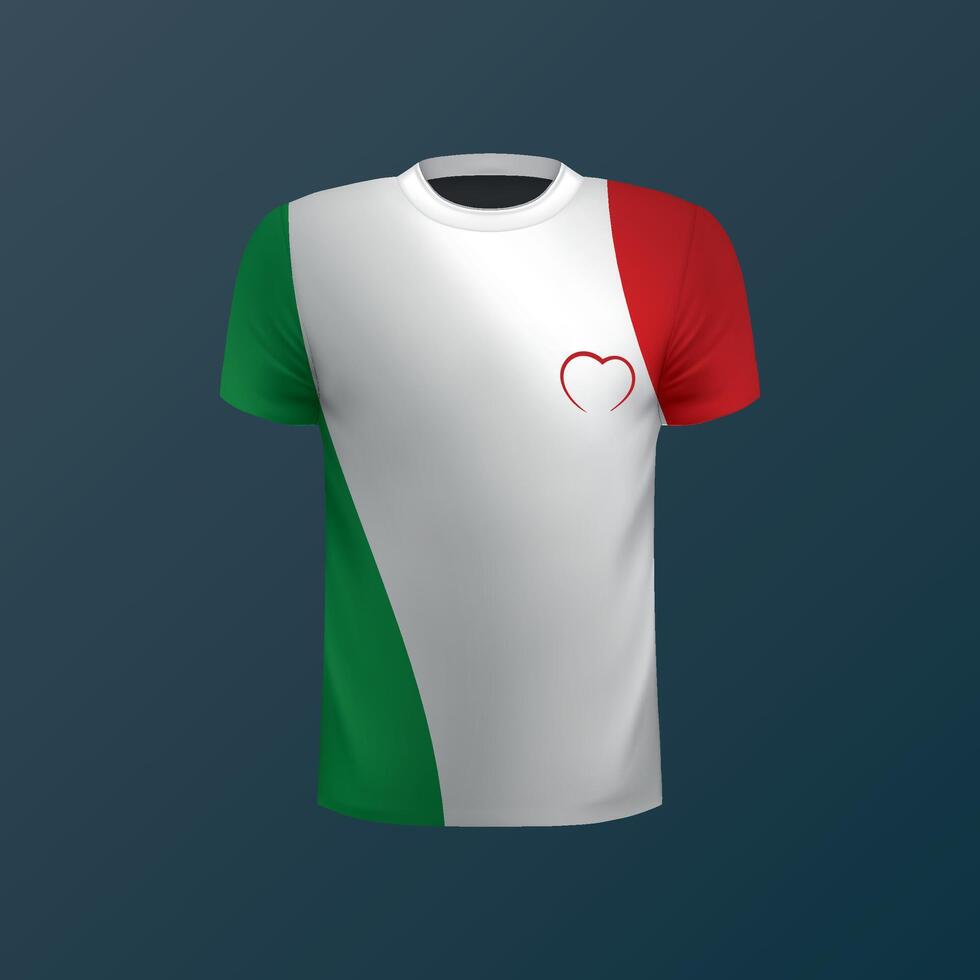 T-shirt with national flag of Italy on dark background vector