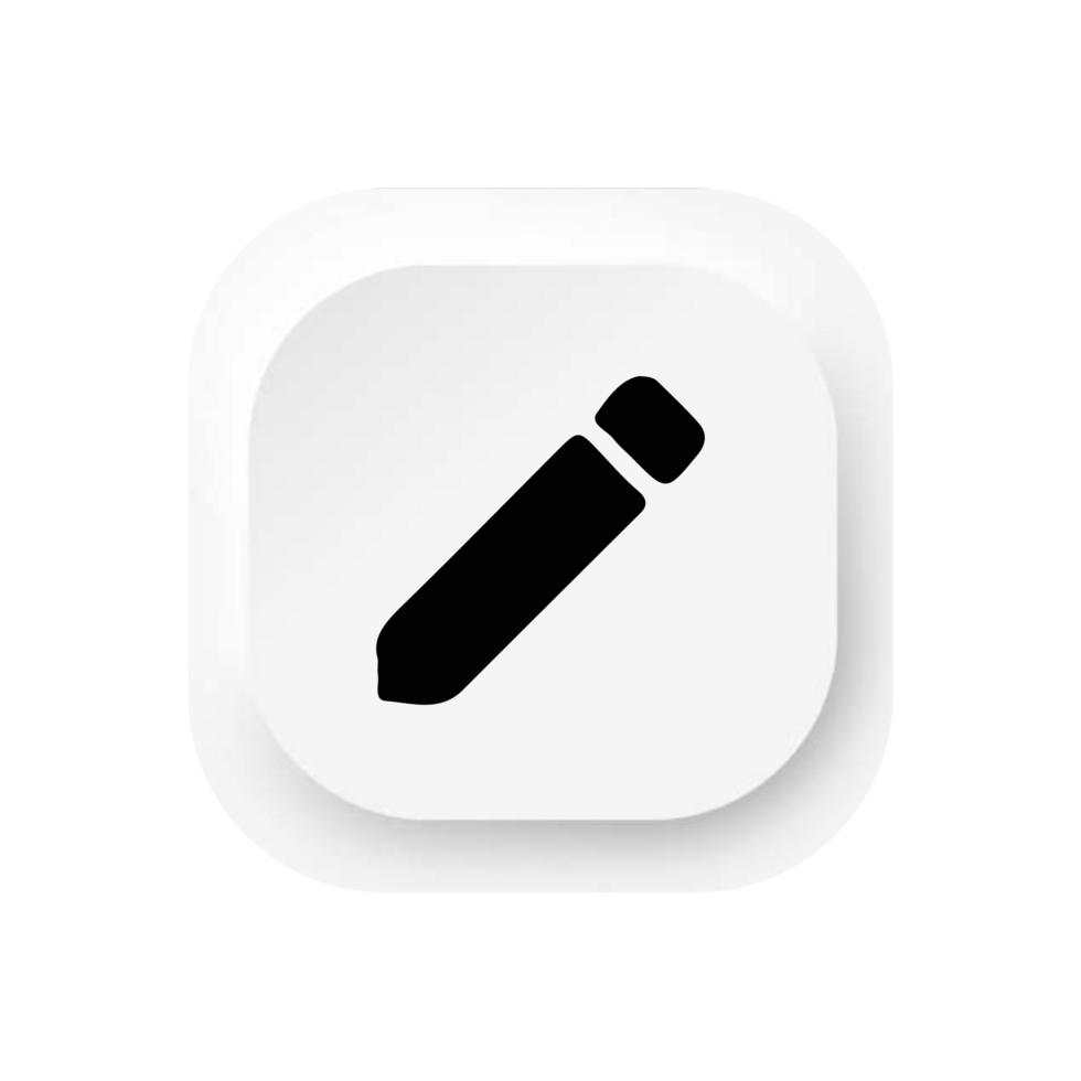 A white pen icon on a white shape png