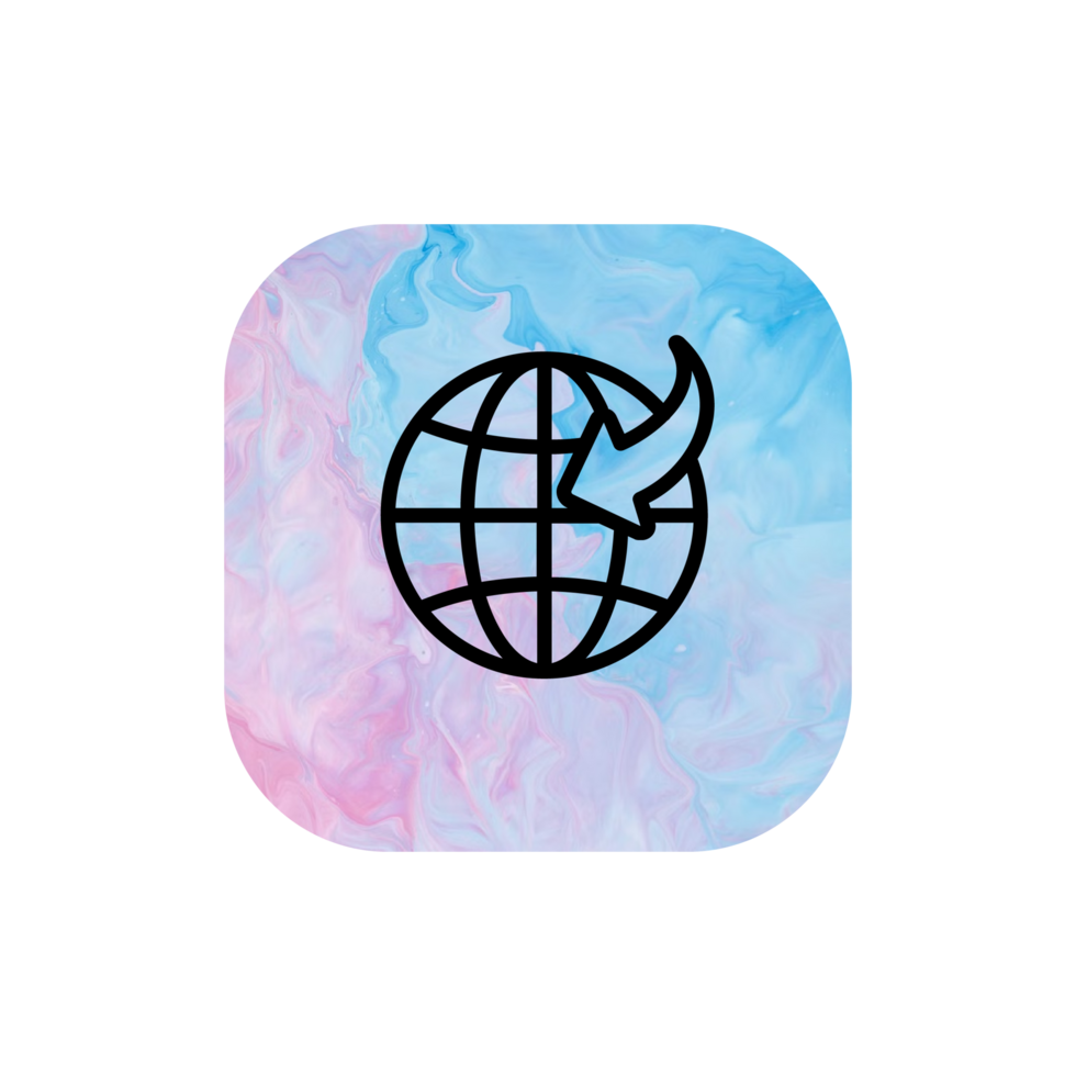 The icon for the app is a globe with a bird flying over it png