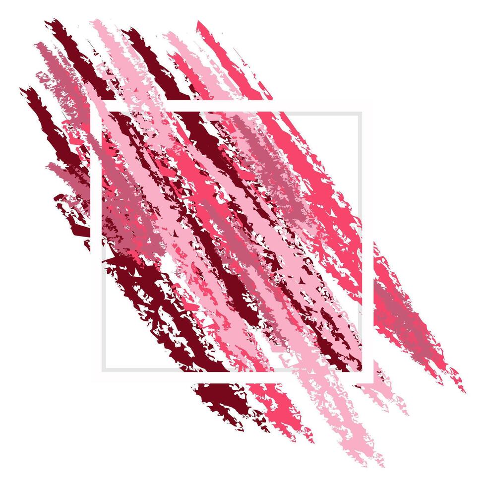 Abstract red banner, frame, border. Hand drawn pink abstract design vector
