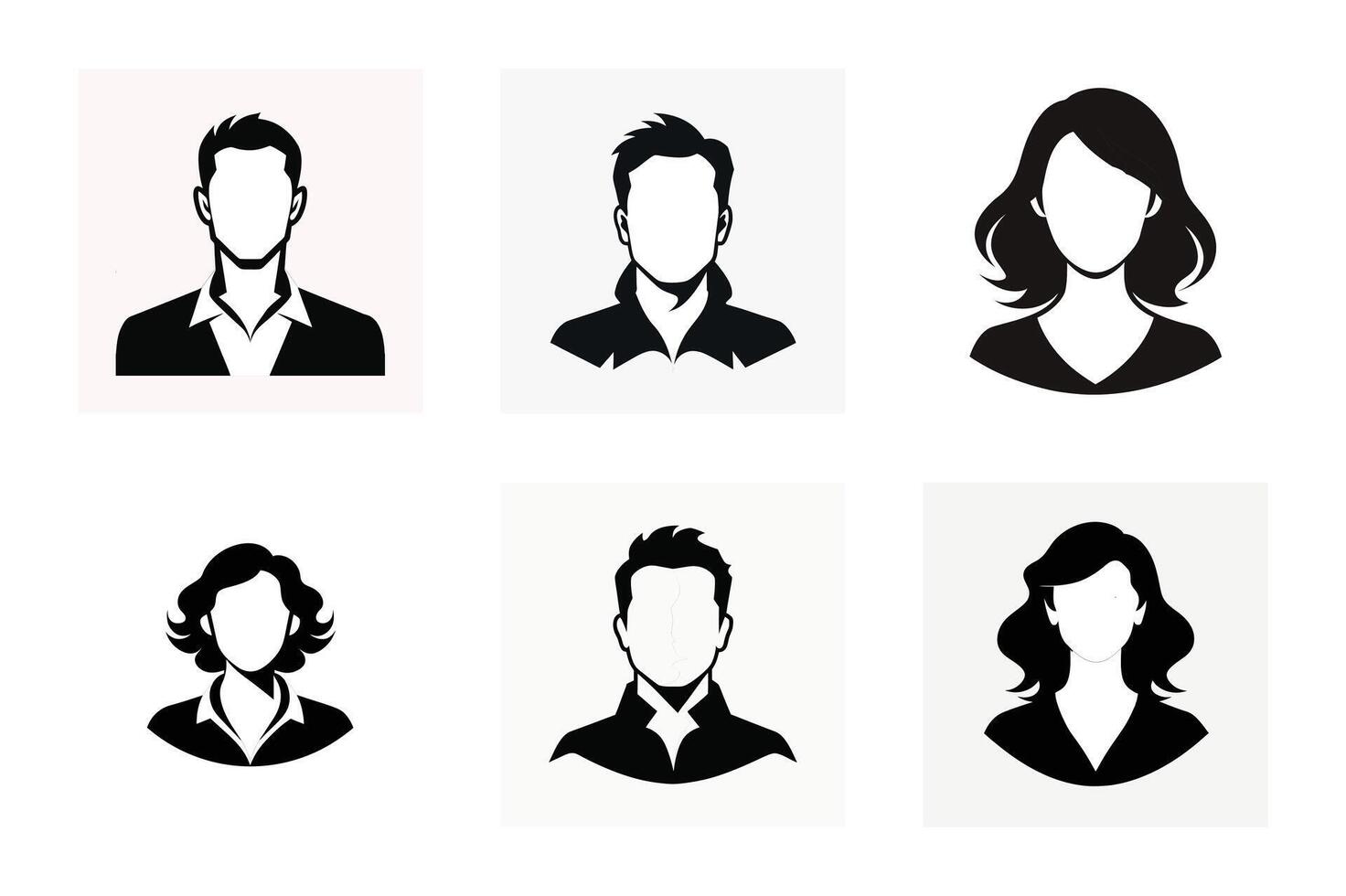 User icon set. Profile and people silhouette collection silhouete vector