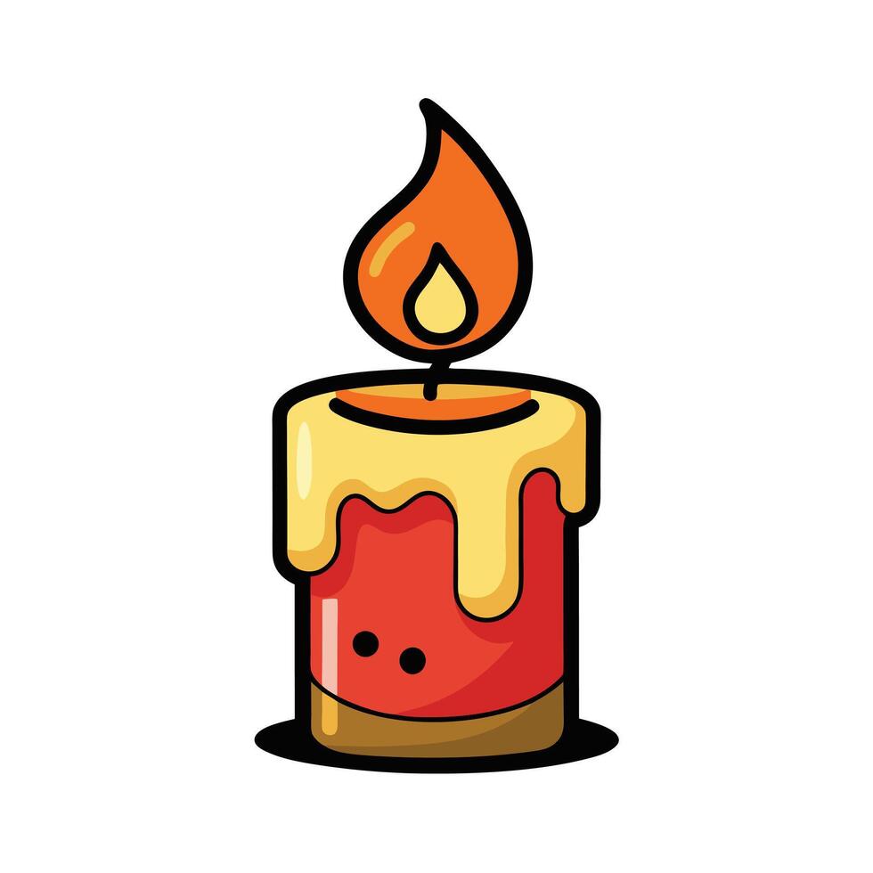 Candle icon, cartoon style simple minimalist vector