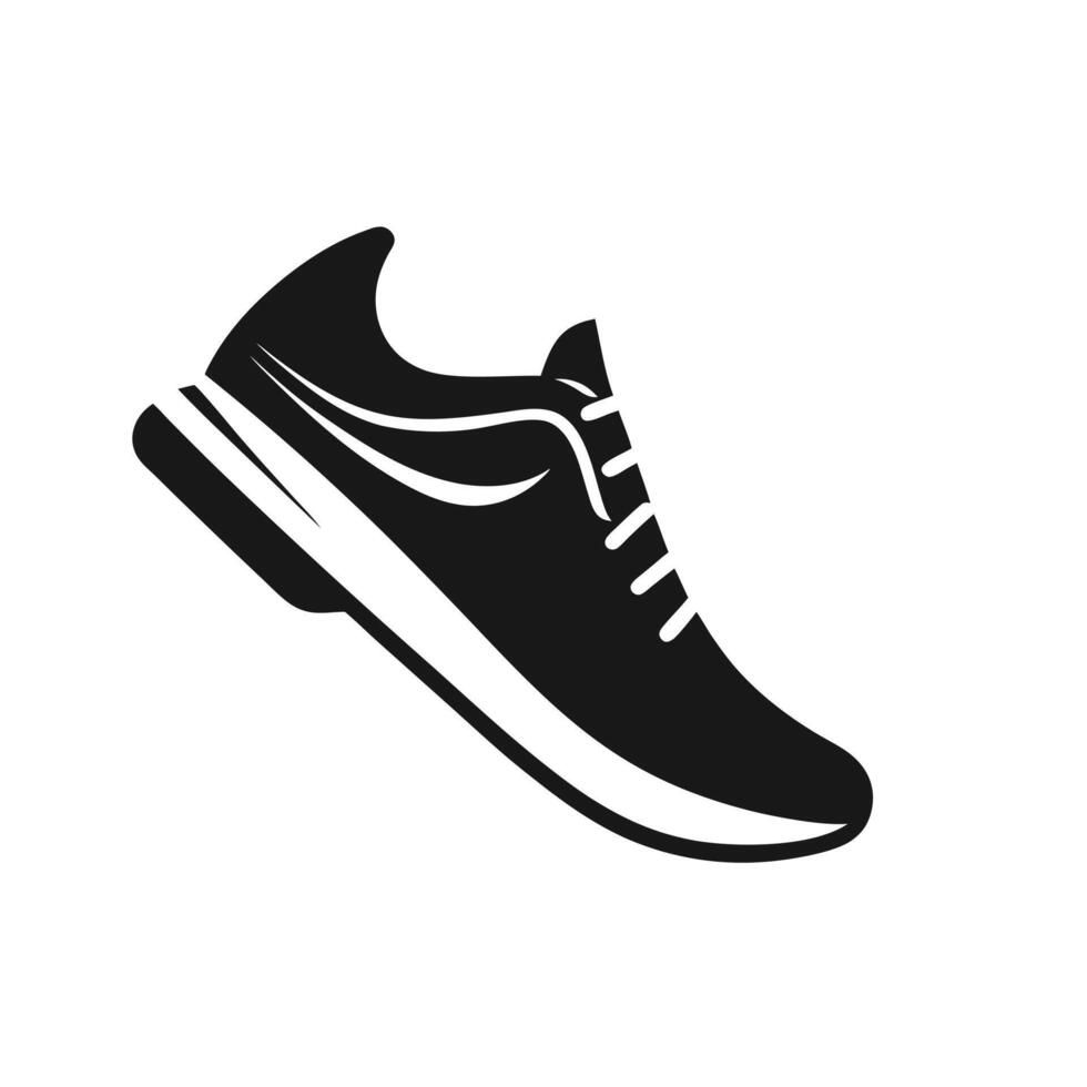 Running shoe icon. Sneaker silhouette. Running vector