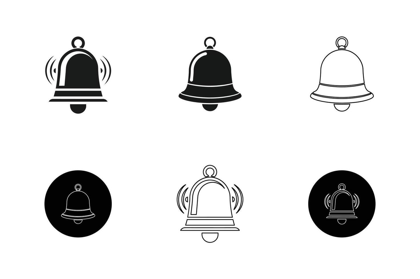 Notification ringing bell icon set vector