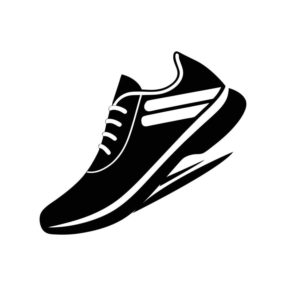 Running shoe icon. Sneaker silhouette. vector
