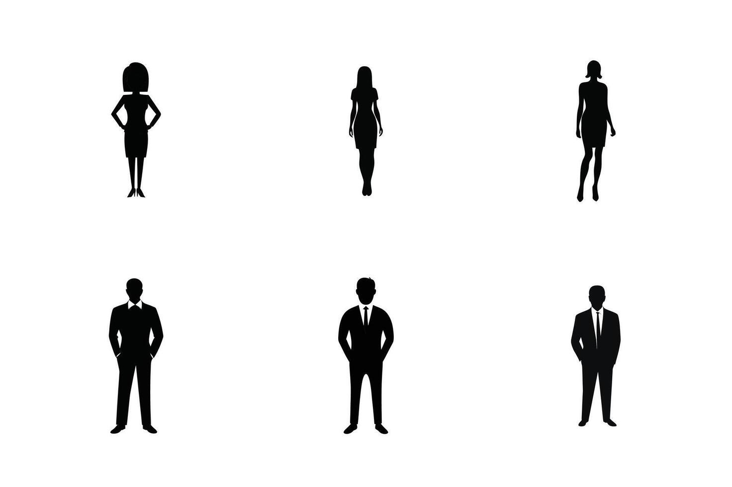 man and woman standing icon set simple vector