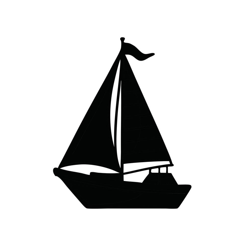 Sailboat icon. Sail boat yacht. Sail vessel vector
