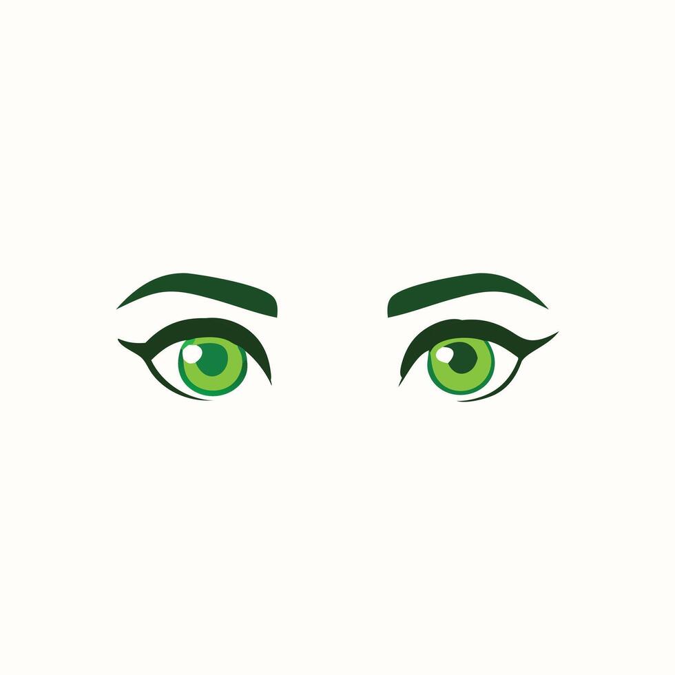 green woman eyes illustration vector