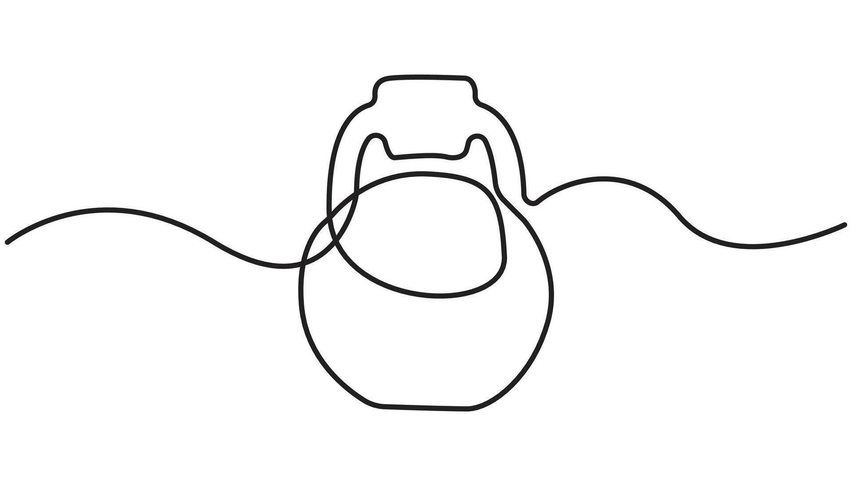 Continuous Line Drawing of Dumbbell Icon. Hand Drawn Symbol Illustration. fitness vector