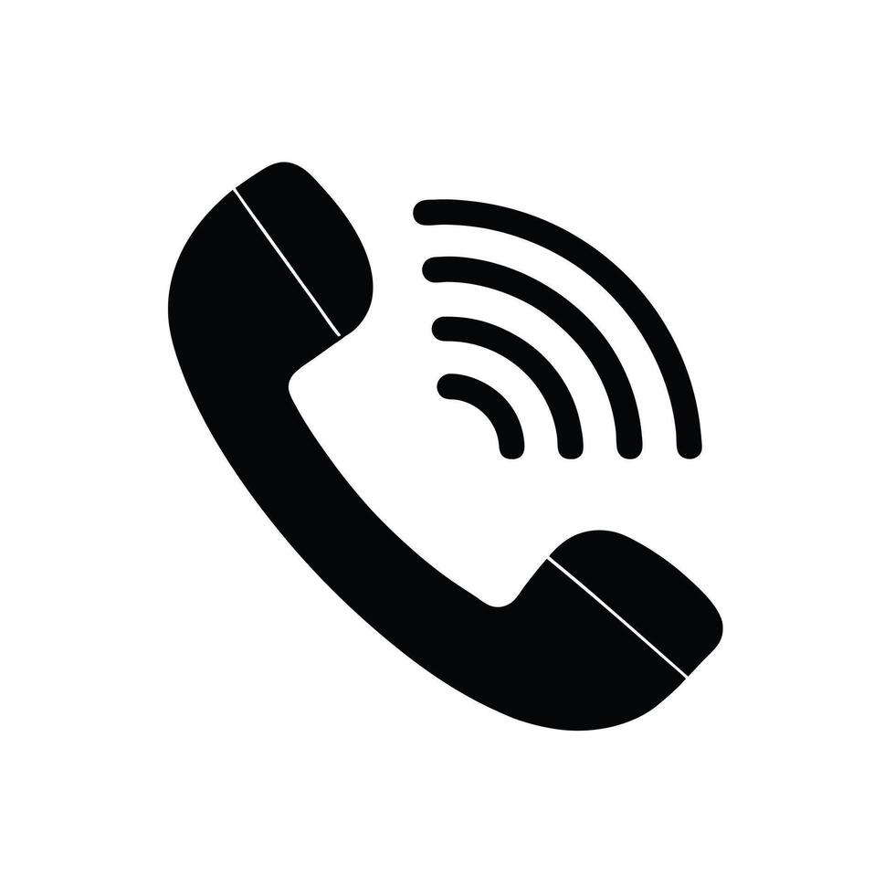 Telephone icon in flat style isolated on white background. Call icon in the interface of an operating system vector