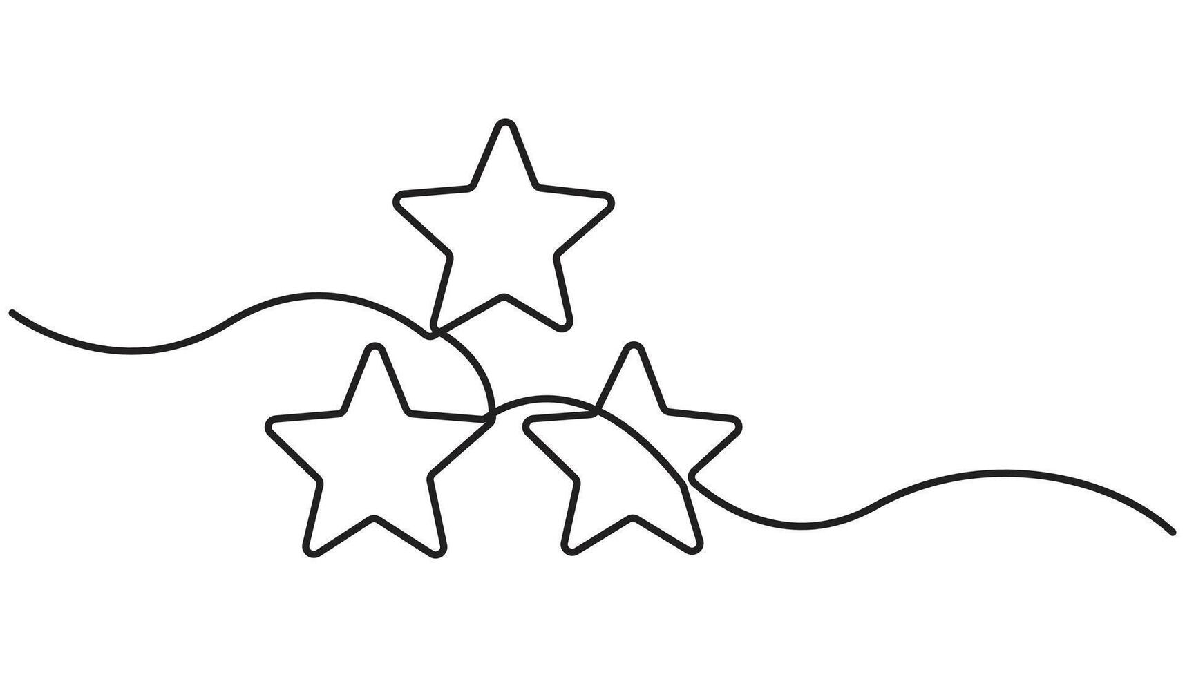 Star continuous one line drawing illustration, Premium . vector