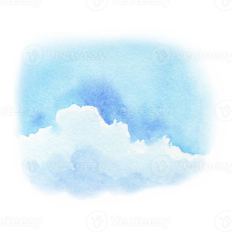Blue sky and the cloud in it watercolor illustration png