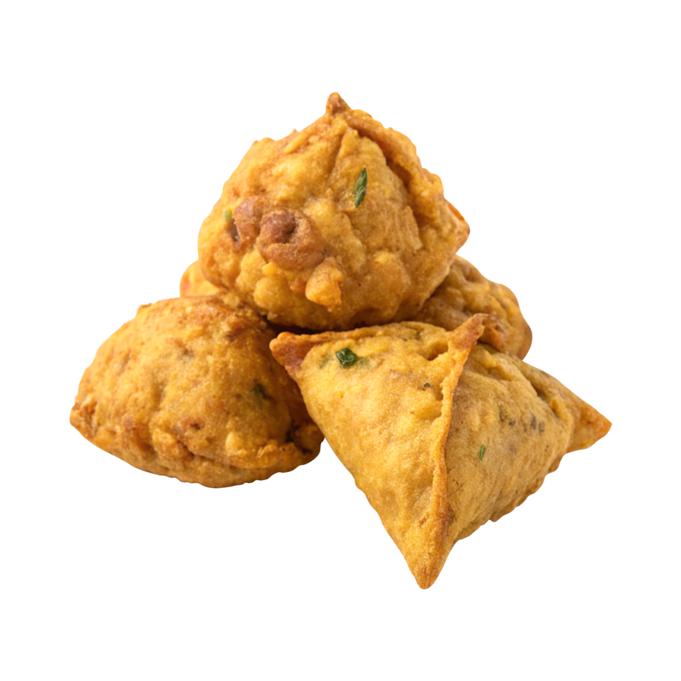 Authentic Indian pakora with crispy texture isolated png