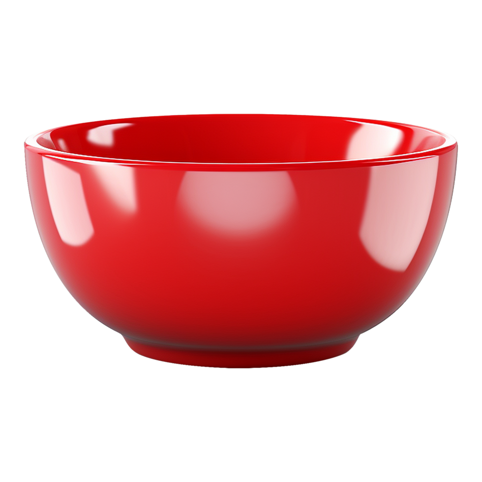 Vibrant Red Bowl Alone on a Transparent Background png