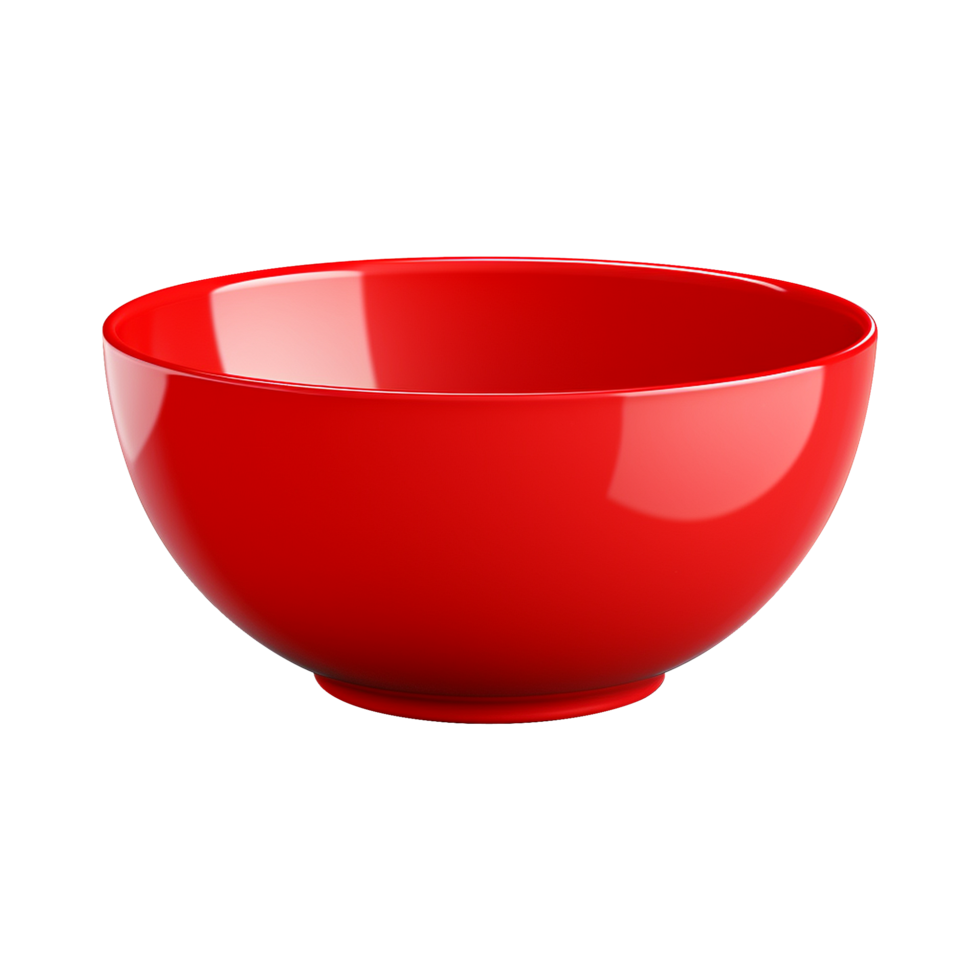 Classic Empty Red Bowl on a Transparent Surface png