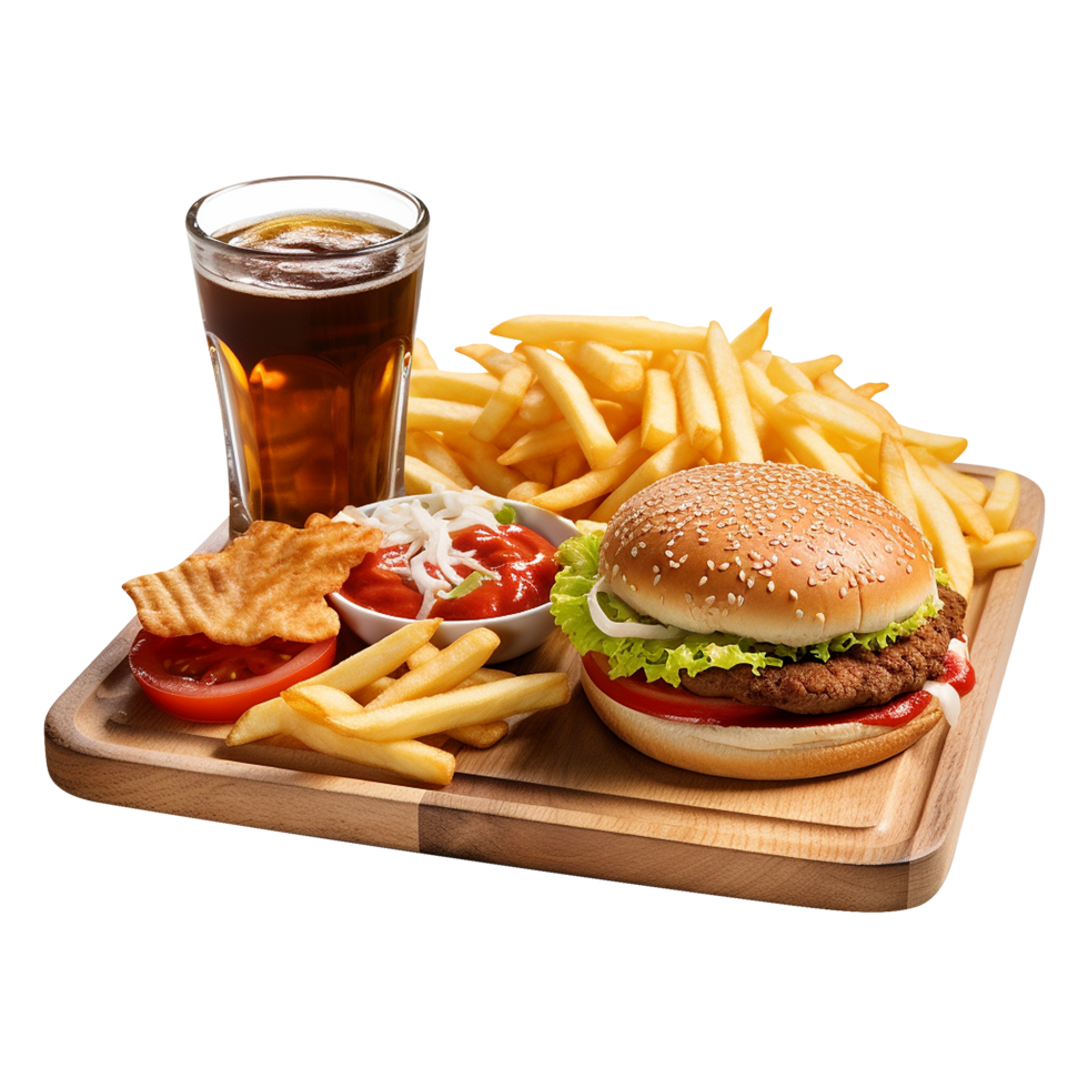 Gourmet Hamburger on a Transparent Background png