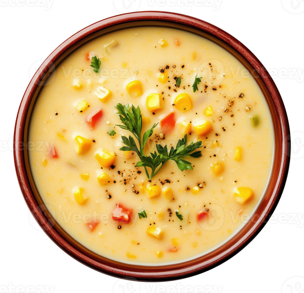 Bowl with Soup with Corn png