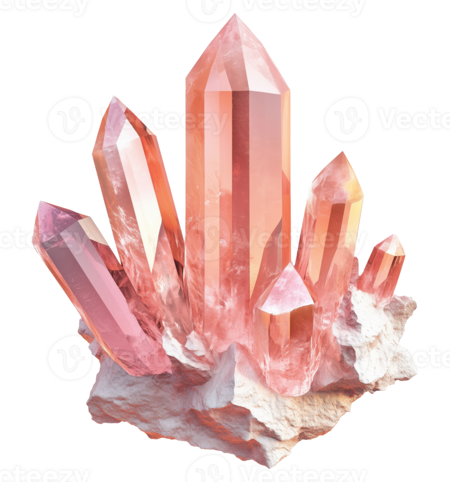 Pink crystal, isolated on a transparent background png
