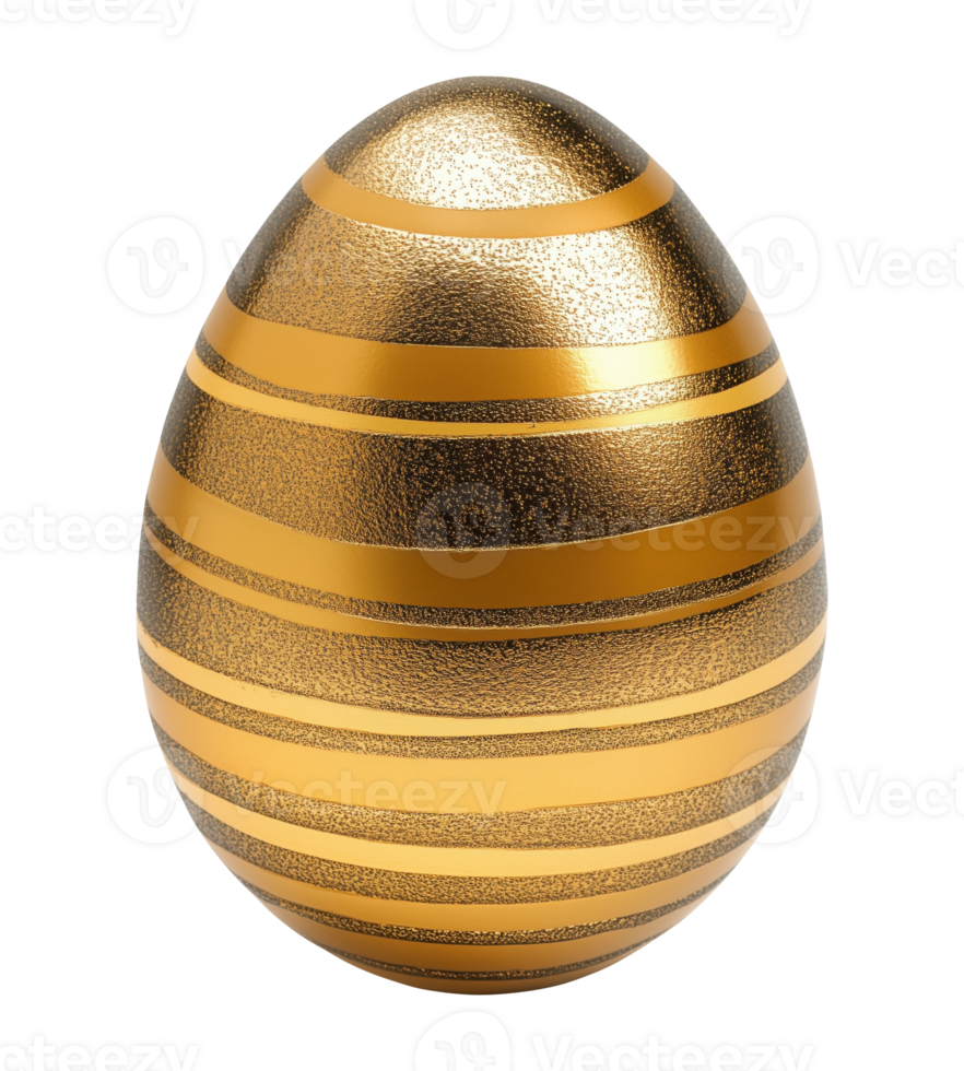 Gold Easter Egg with Stripes, Cut Out png