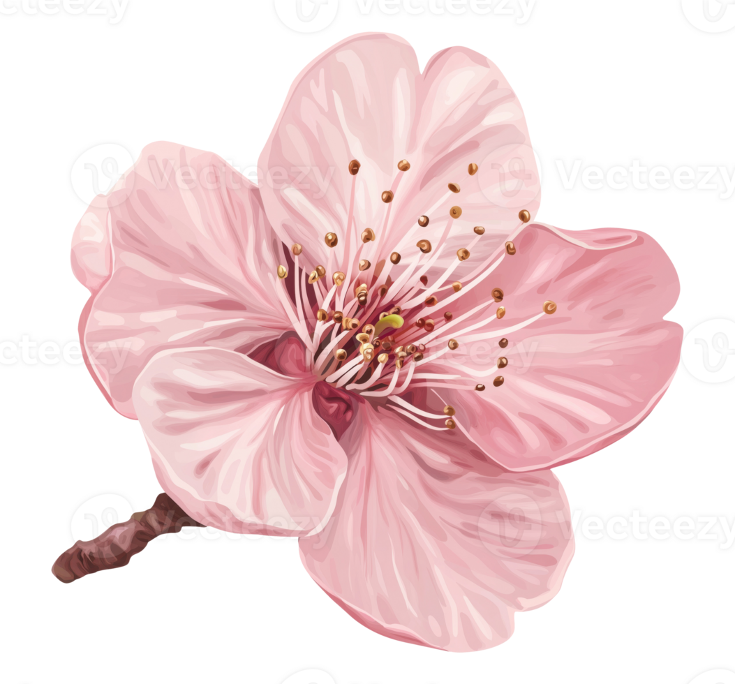 Branch with Pink Sakura Flower png
