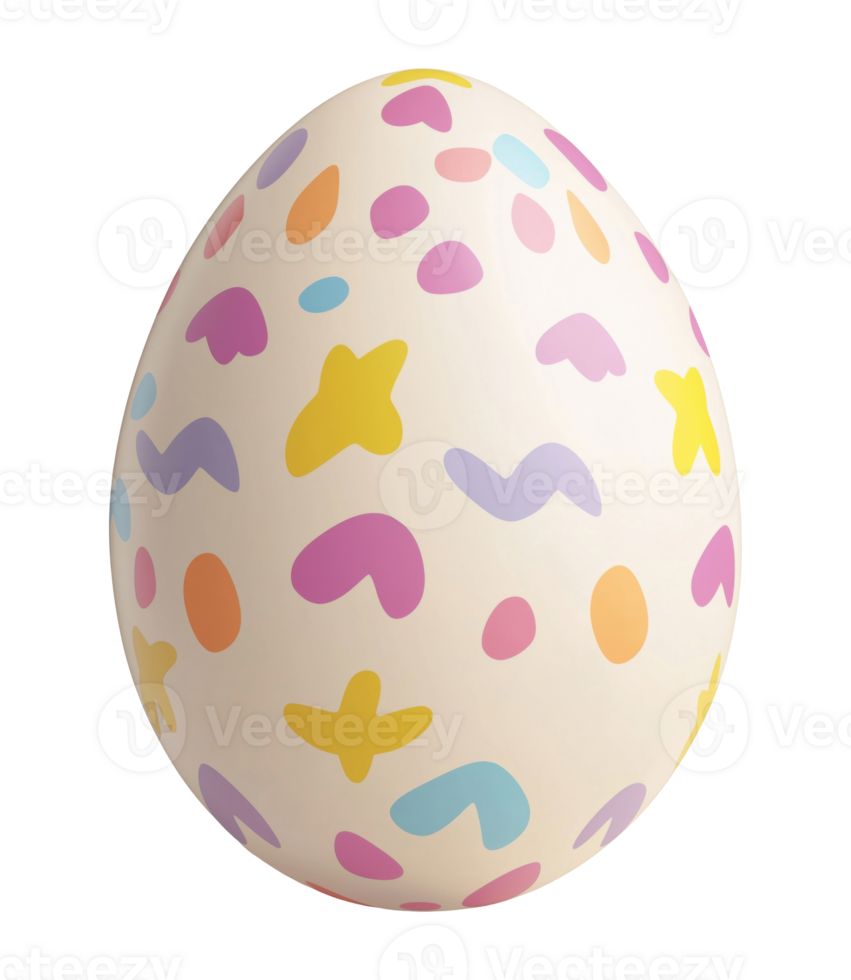 White Easter Egg with Abstract Pattern png